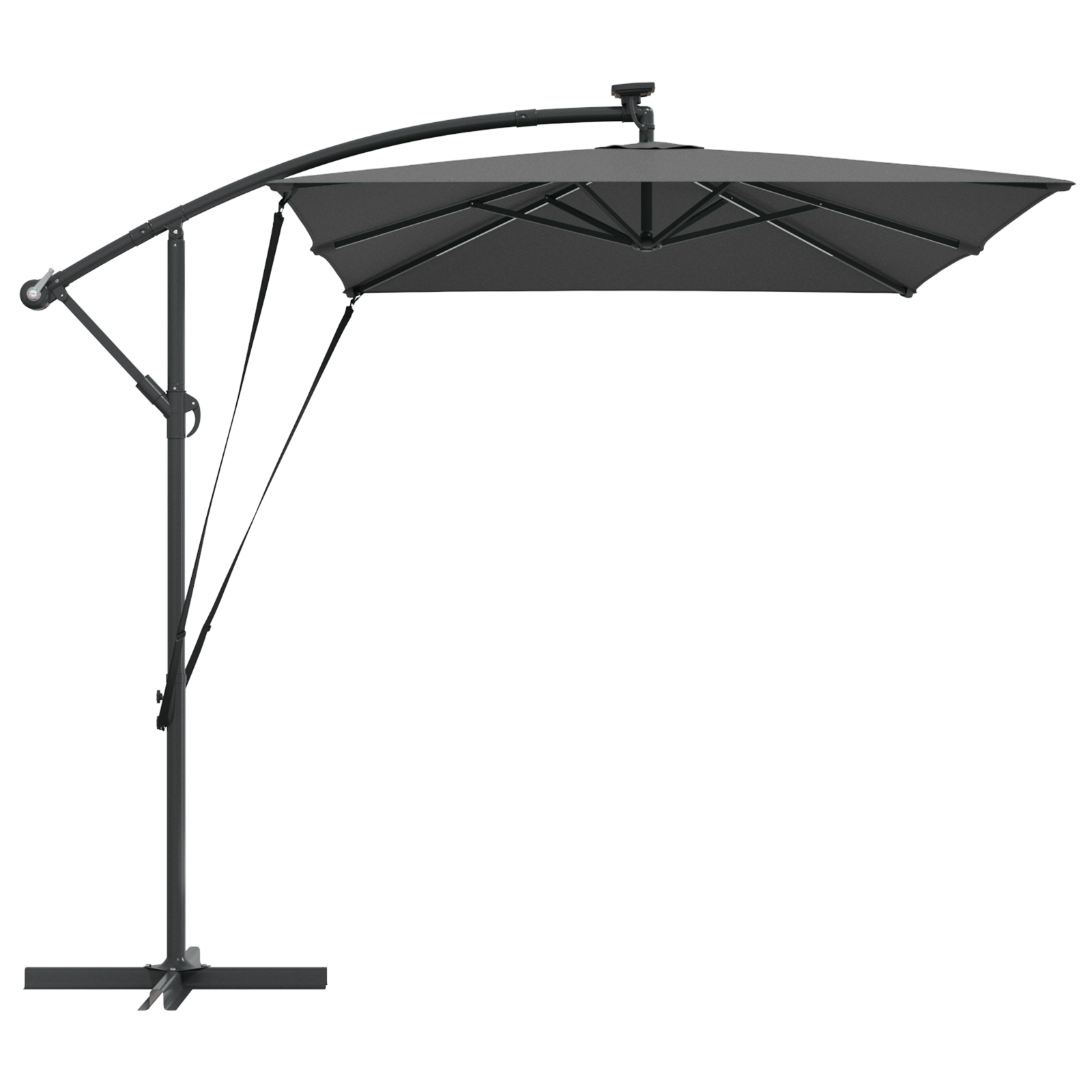 Parasol banana cu brațe cu blocare Antracit 294 x 200 x 254 cm GartenMobel Dekor