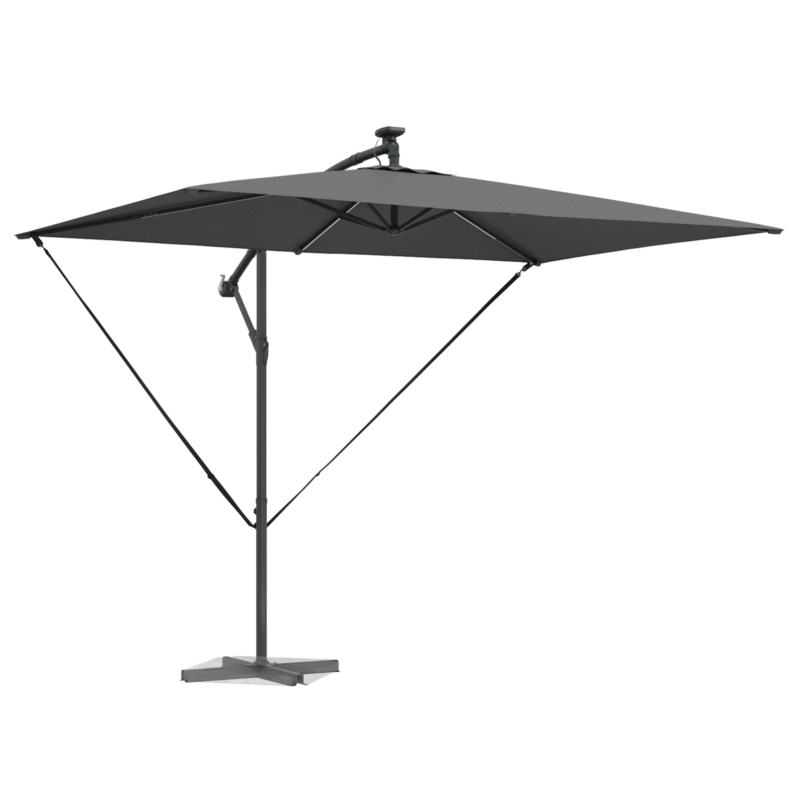 Parasol banana cu brațe cu blocare Antracit 294 x 200 x 254 cm GartenMobel Dekor