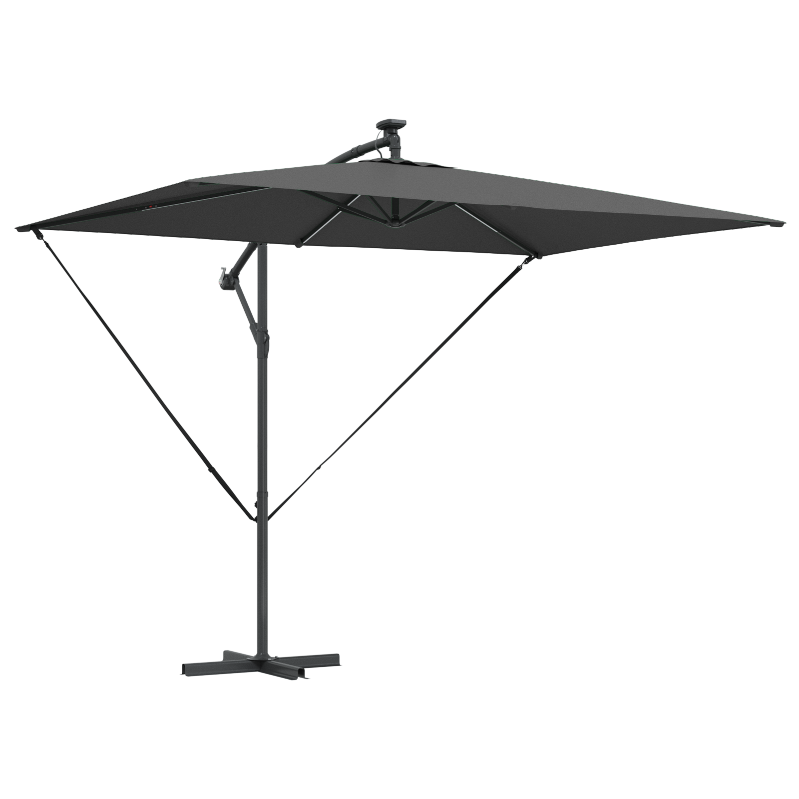 Parasol banana cu brațe cu blocare Antracit 294 x 200 x 254 cm GartenMobel Dekor