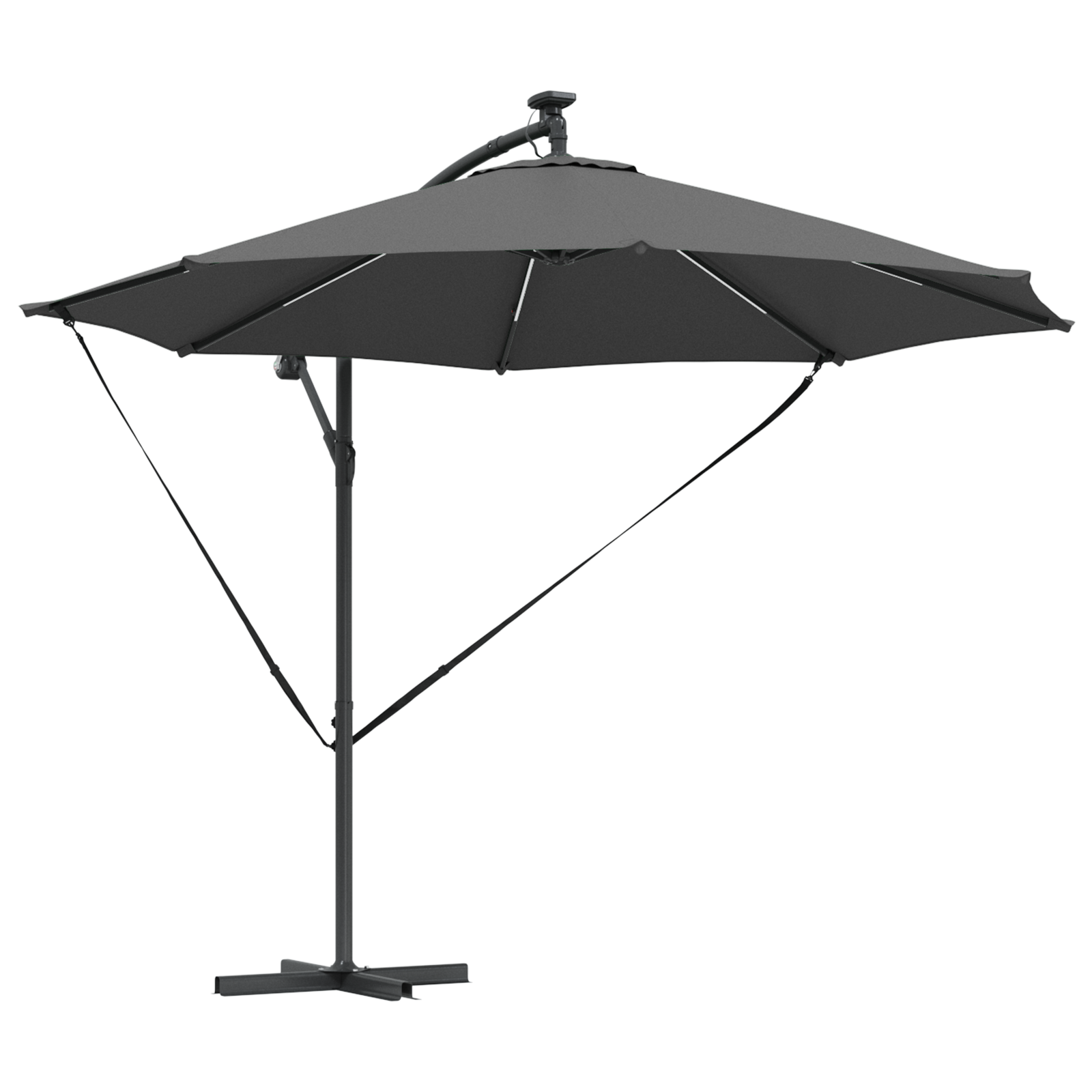 Parasol banana cu brațe cu blocare Antracit 294 x 294 x 248 cm GartenMobel Dekor