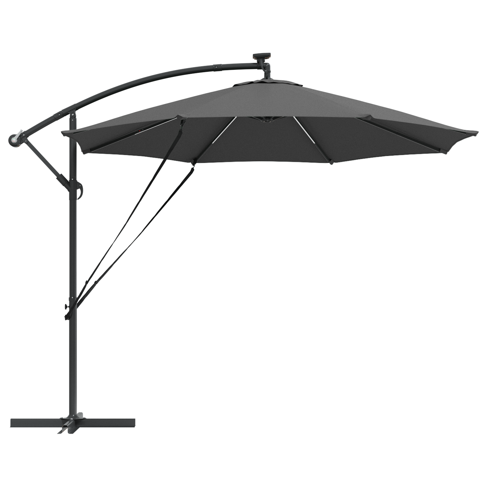Parasol banana cu brațe cu blocare Antracit 294 x 294 x 248 cm GartenMobel Dekor