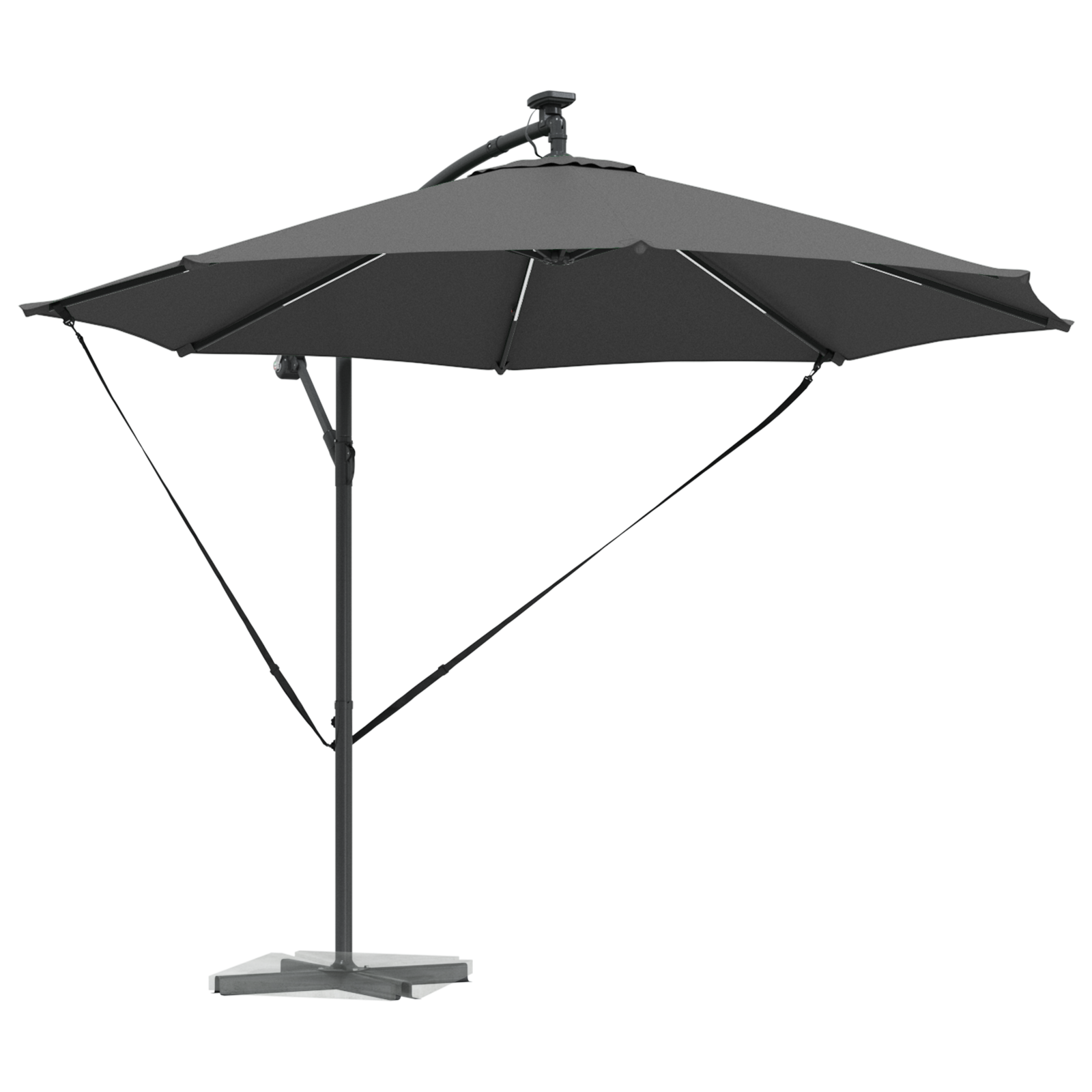 Parasol banana cu brațe cu blocare Antracit 294 x 294 x 248 cm GartenMobel Dekor