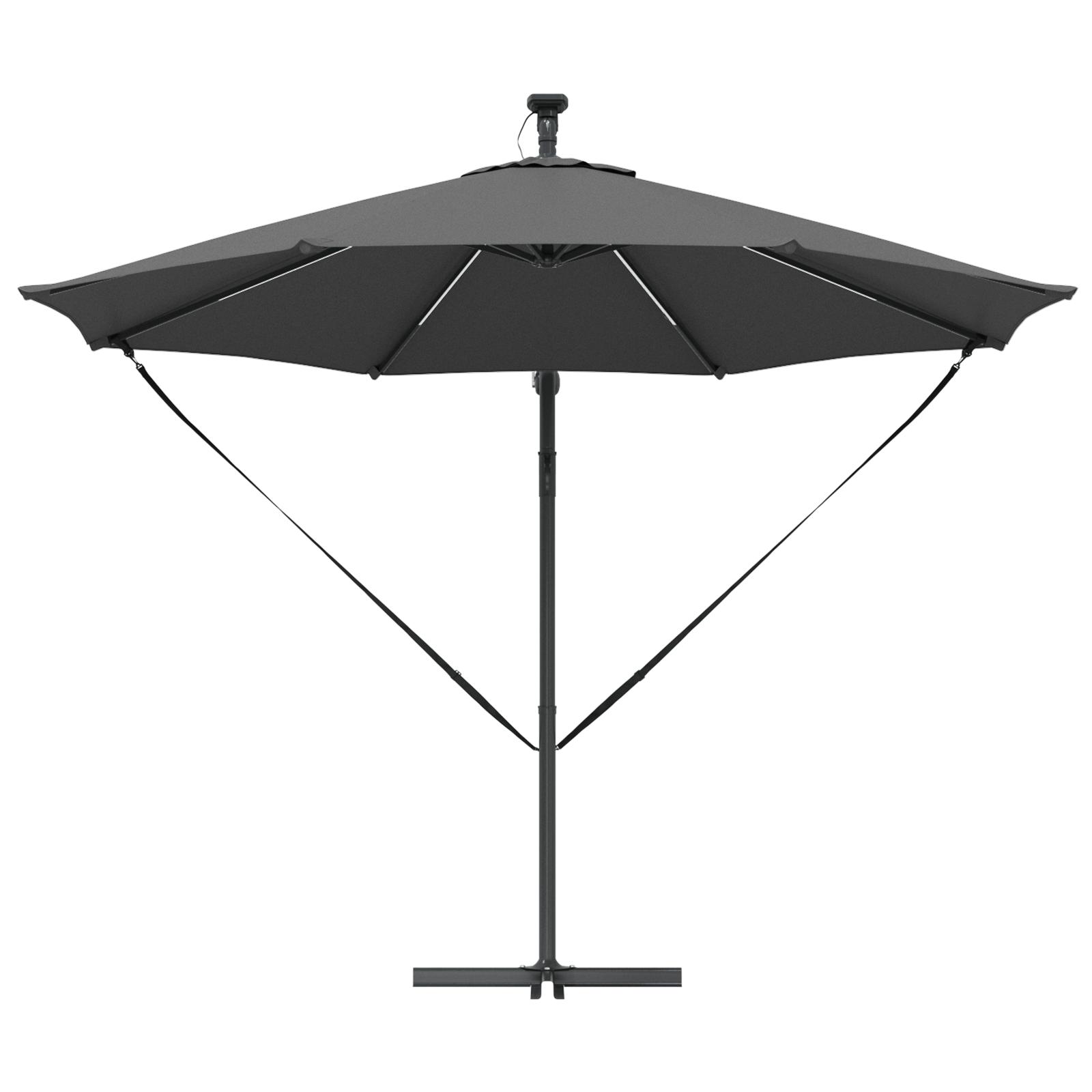 Parasol banana cu brațe cu blocare Antracit 294 x 294 x 248 cm GartenMobel Dekor