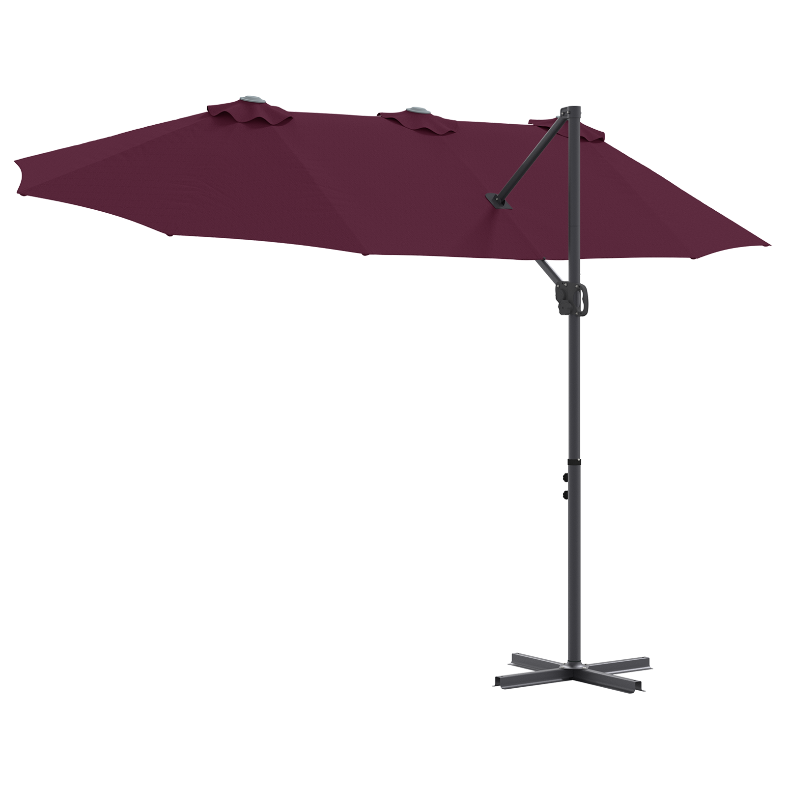 Parasol cu braț cantilever pentru grădină Roșu bordo mare GartenMobel Dekor