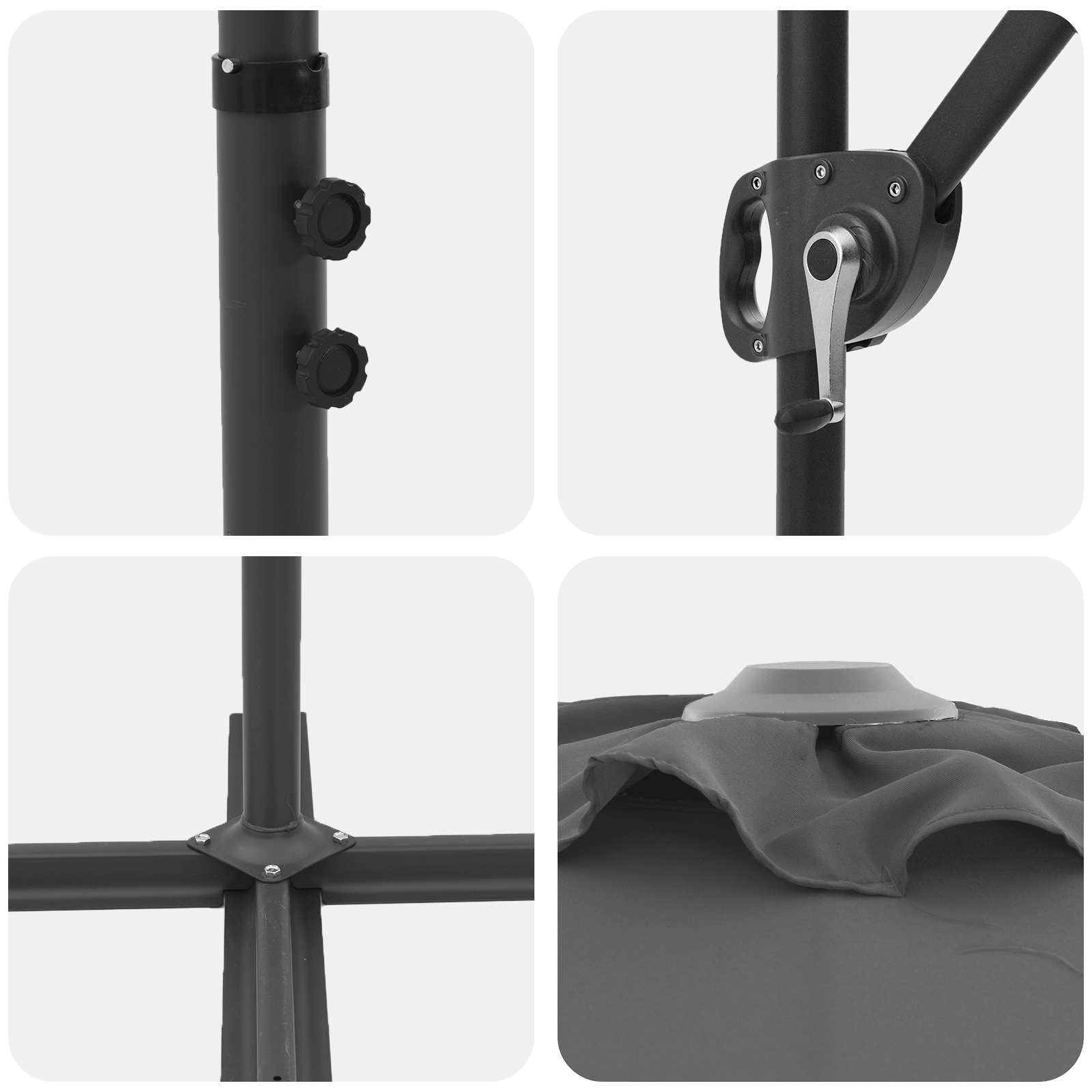 Parasol cu braț cantilever pentru grădină cu blocare Antracit GartenMobel Dekor