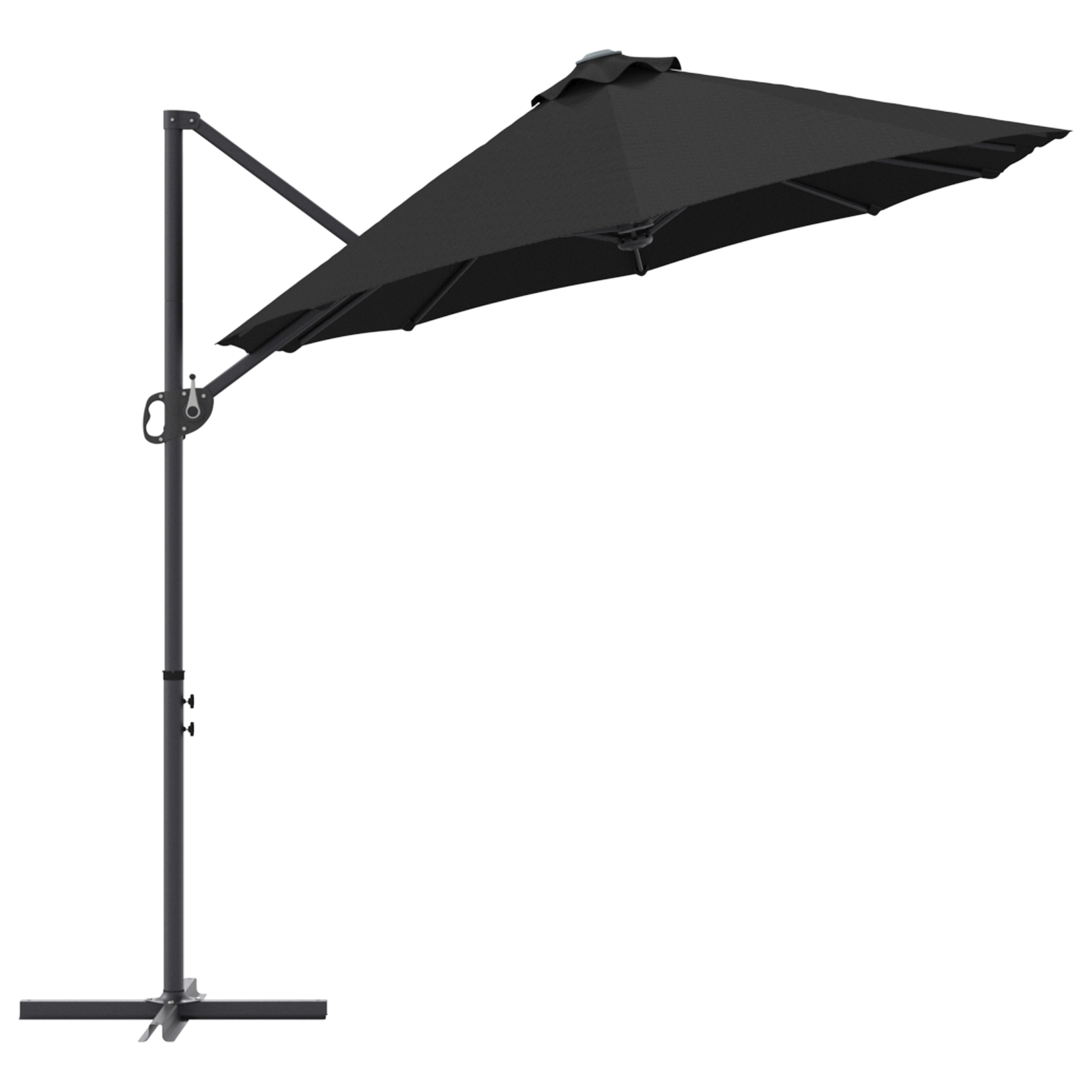 Parasol cu braț cantilever pentru grădină cu blocare Negru mare GartenMobel Dekor