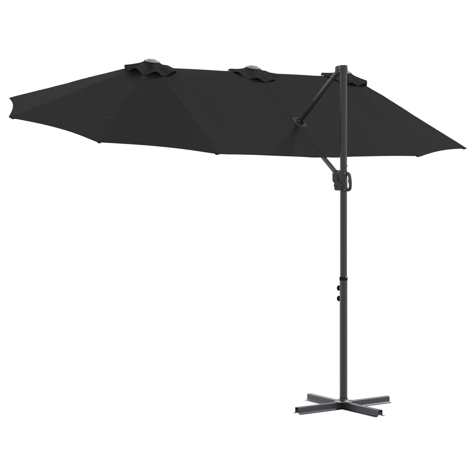 Parasol cu braț cantilever pentru grădină cu blocare Negru mare GartenMobel Dekor