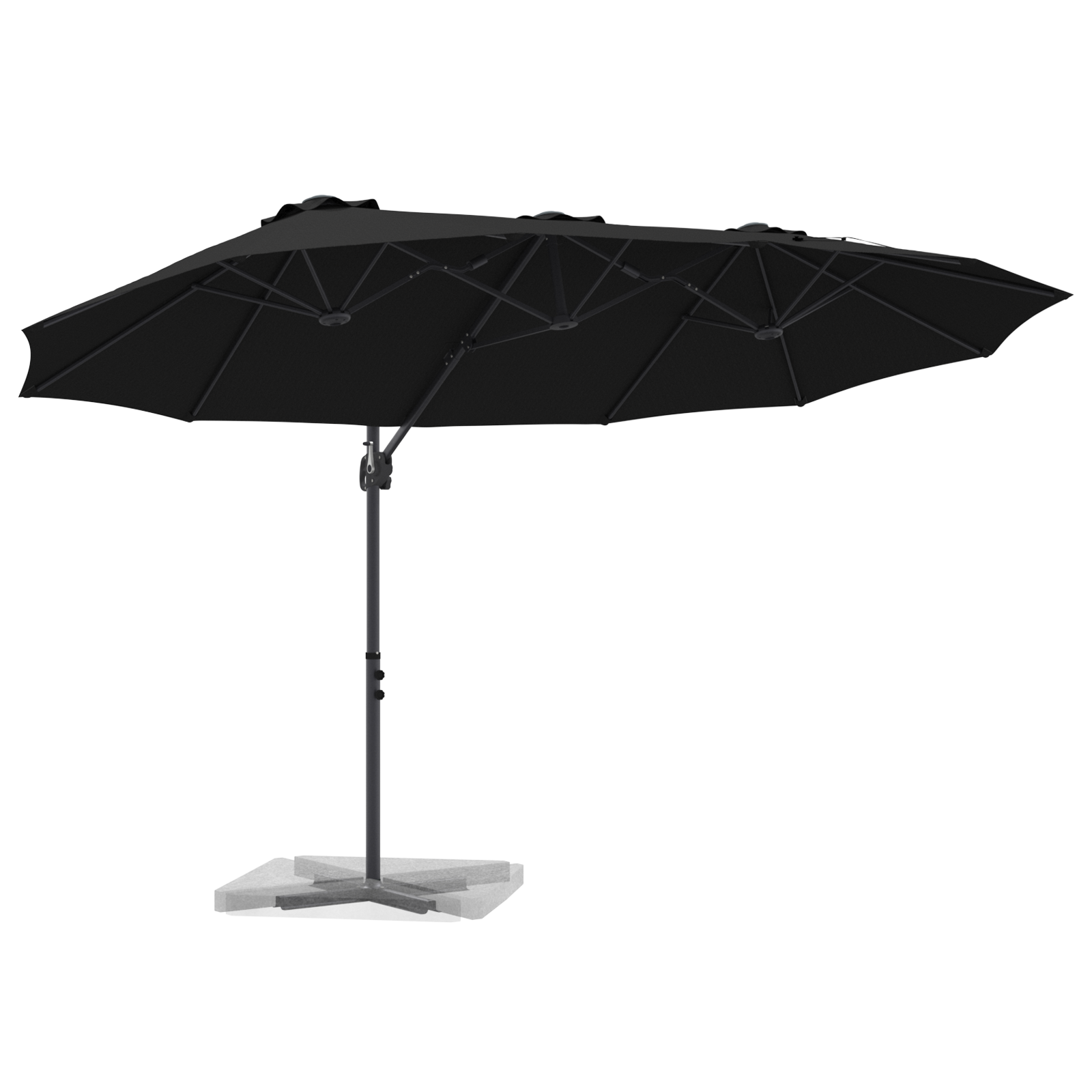 Parasol cu braț cantilever pentru grădină cu blocare Negru mare GartenMobel Dekor