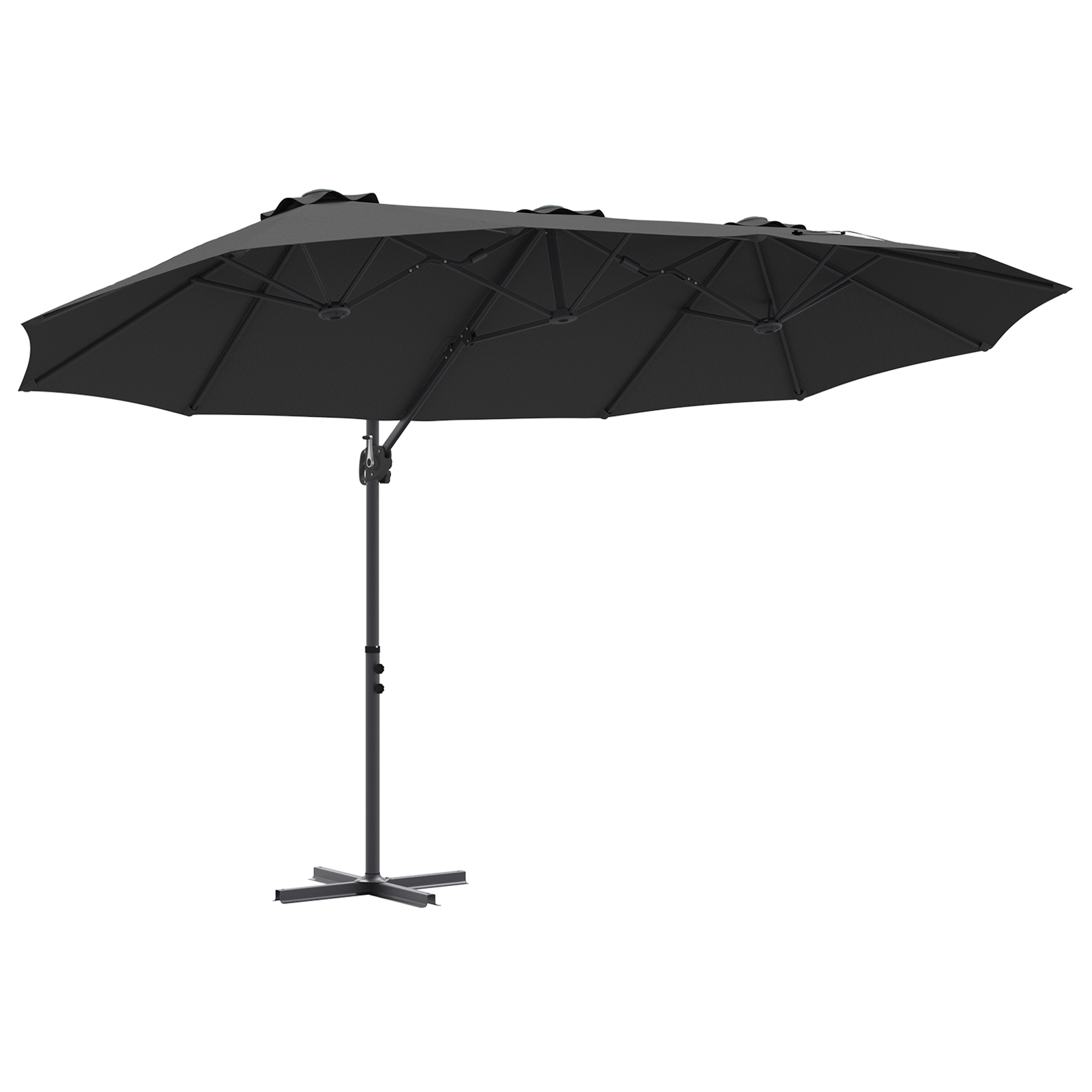 Parasol cu braț cantilever pentru grădină cu blocare Negru mare GartenMobel Dekor