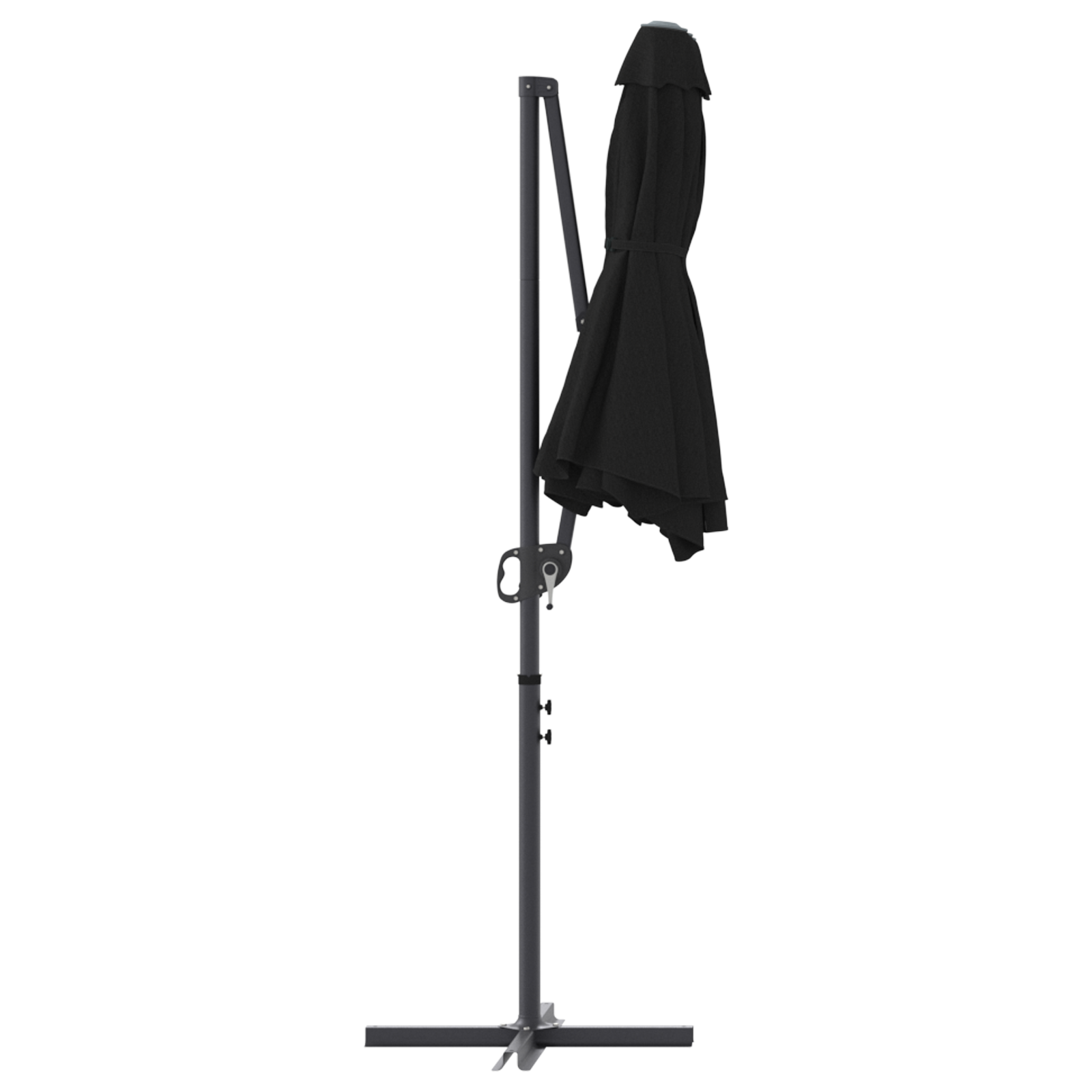 Parasol cu braț cantilever pentru grădină cu blocare Negru mare GartenMobel Dekor