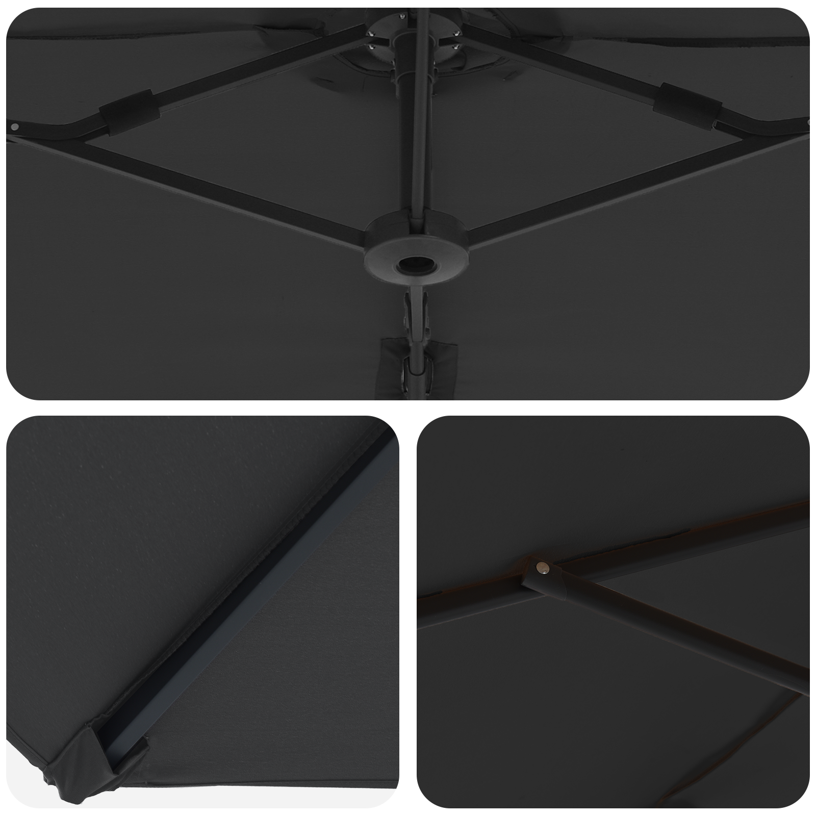 Parasol cu braț cantilever pentru grădină cu blocare Negru mare GartenMobel Dekor