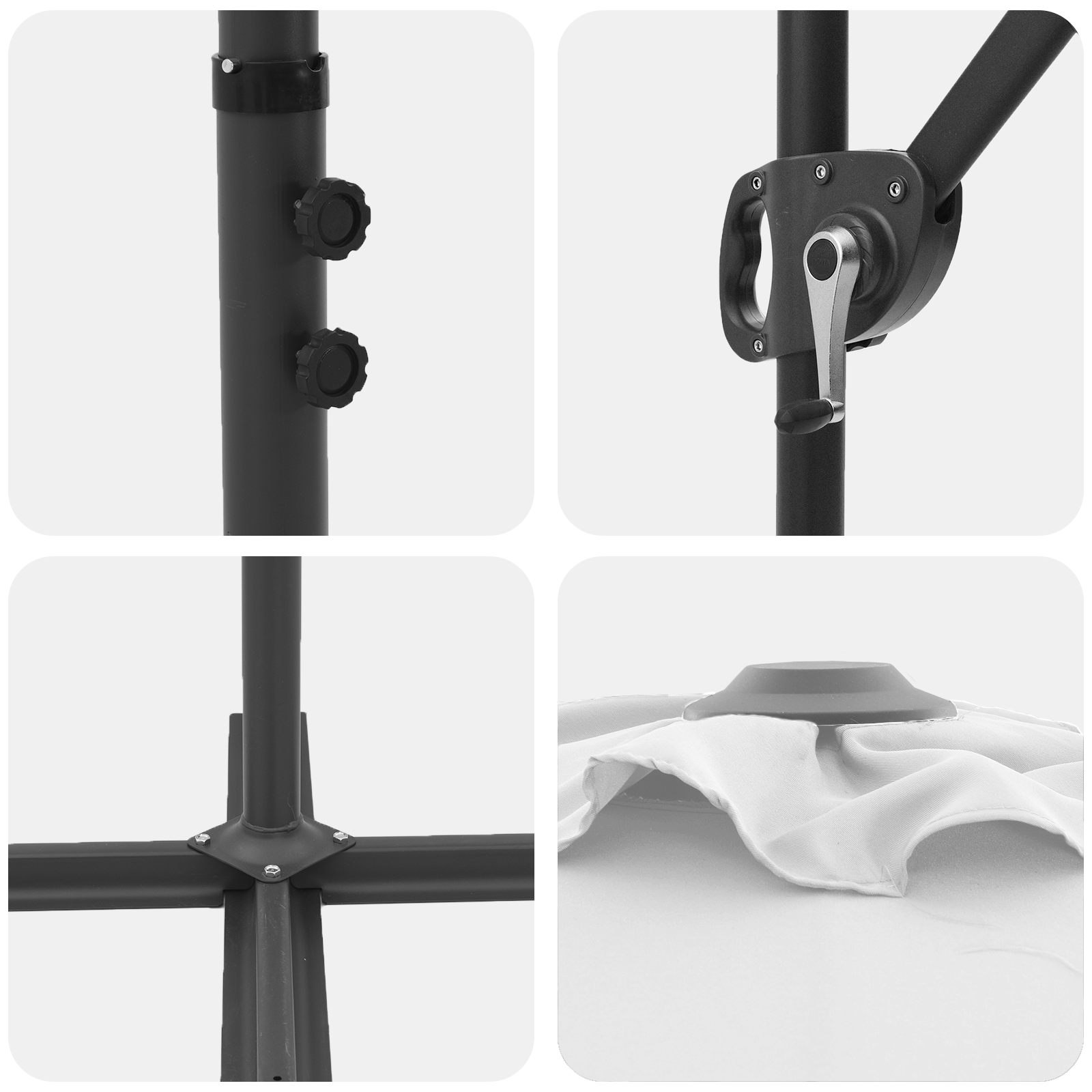 Parasol cu braț cantilever pentru grădină cu blocare Nisipiu GartenMobel Dekor