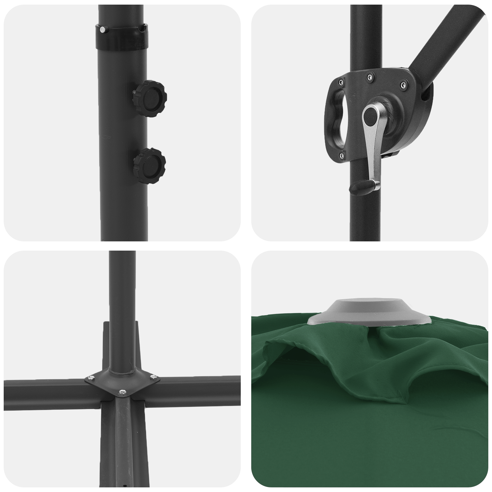 Parasol cu braț cantilever pentru grădină cu blocare Verde GartenMobel Dekor