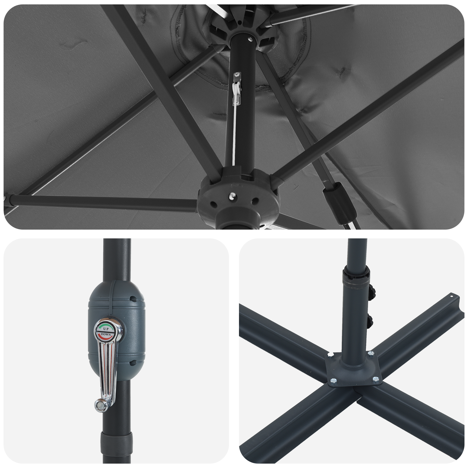 Parasol de Grădină Antracit 380 x 196 x 235 cm GartenMobel Dekor