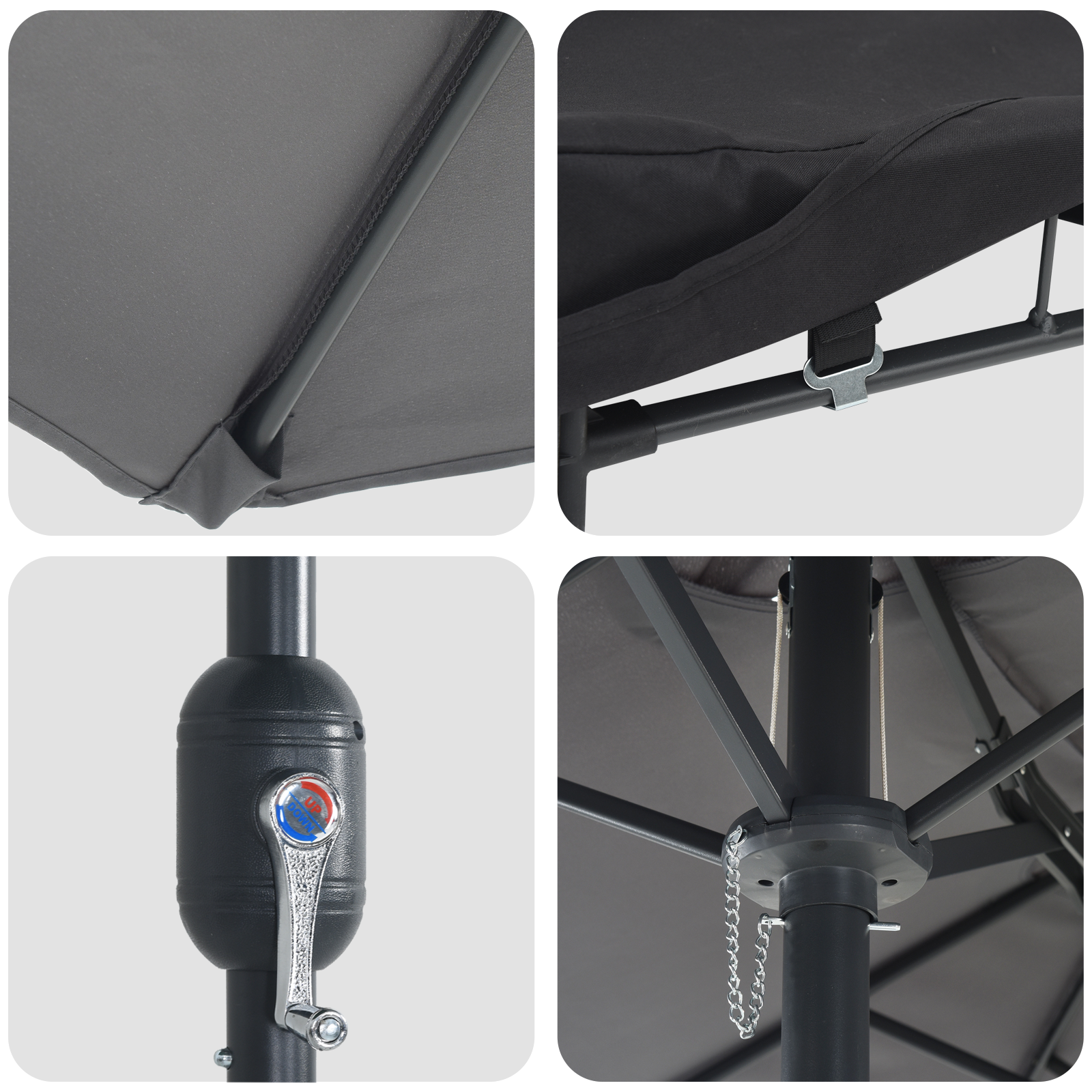 Parasol de Grădină Antracit 385 x 209 x 244 cm țesătură GartenMobel Dekor