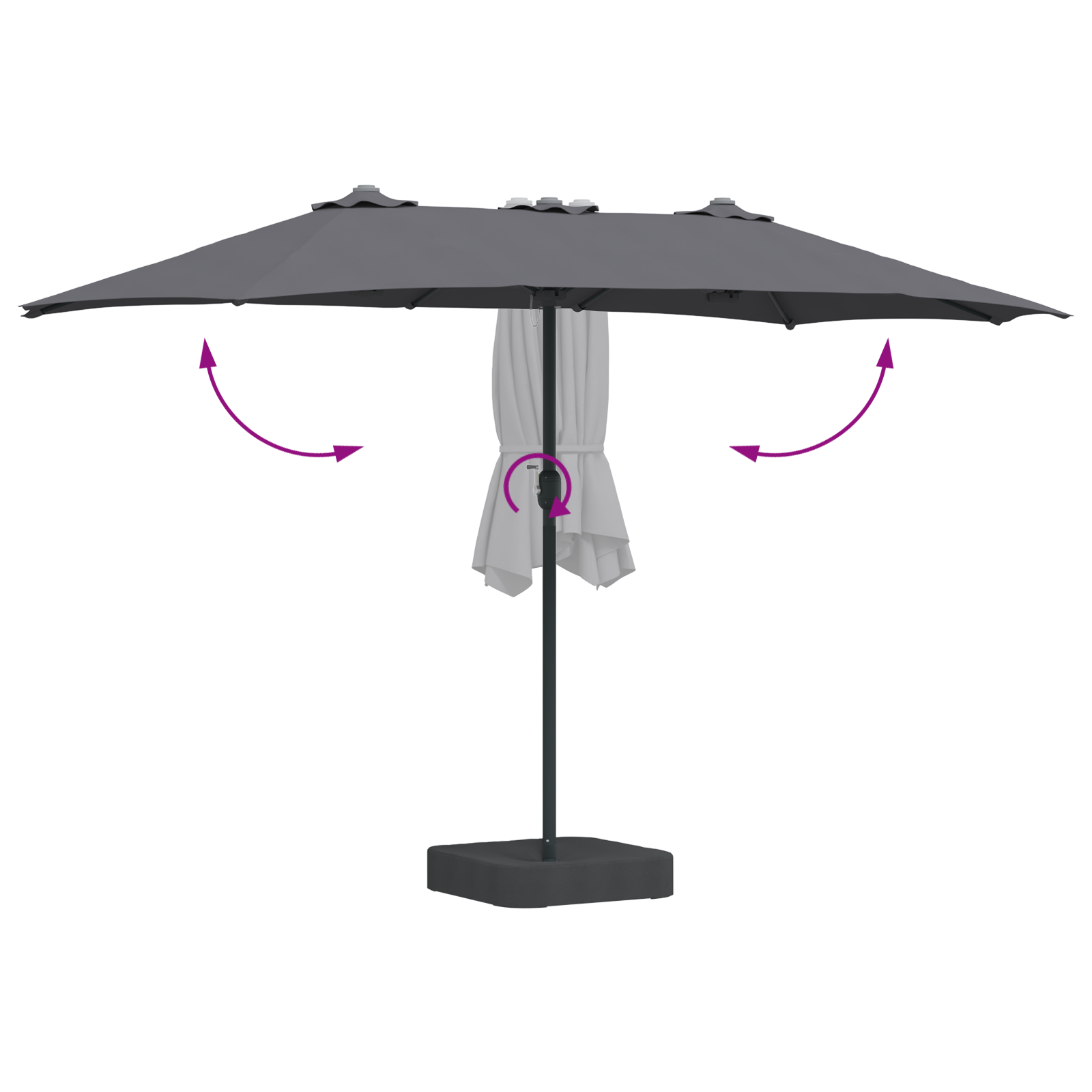 Parasol de Grădină Antracit 385 x 209 x 244 cm țesătură GartenMobel Dekor