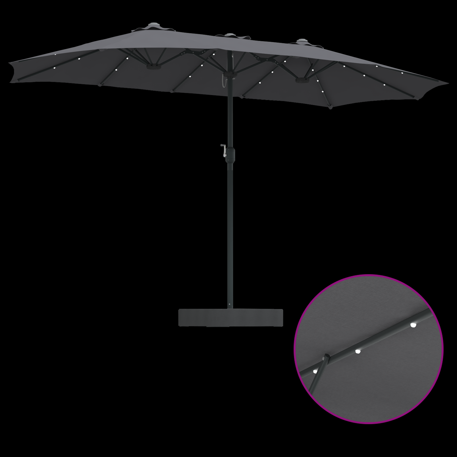 Parasol de Grădină Antracit 385 x 209 x 244 cm țesătură GartenMobel Dekor