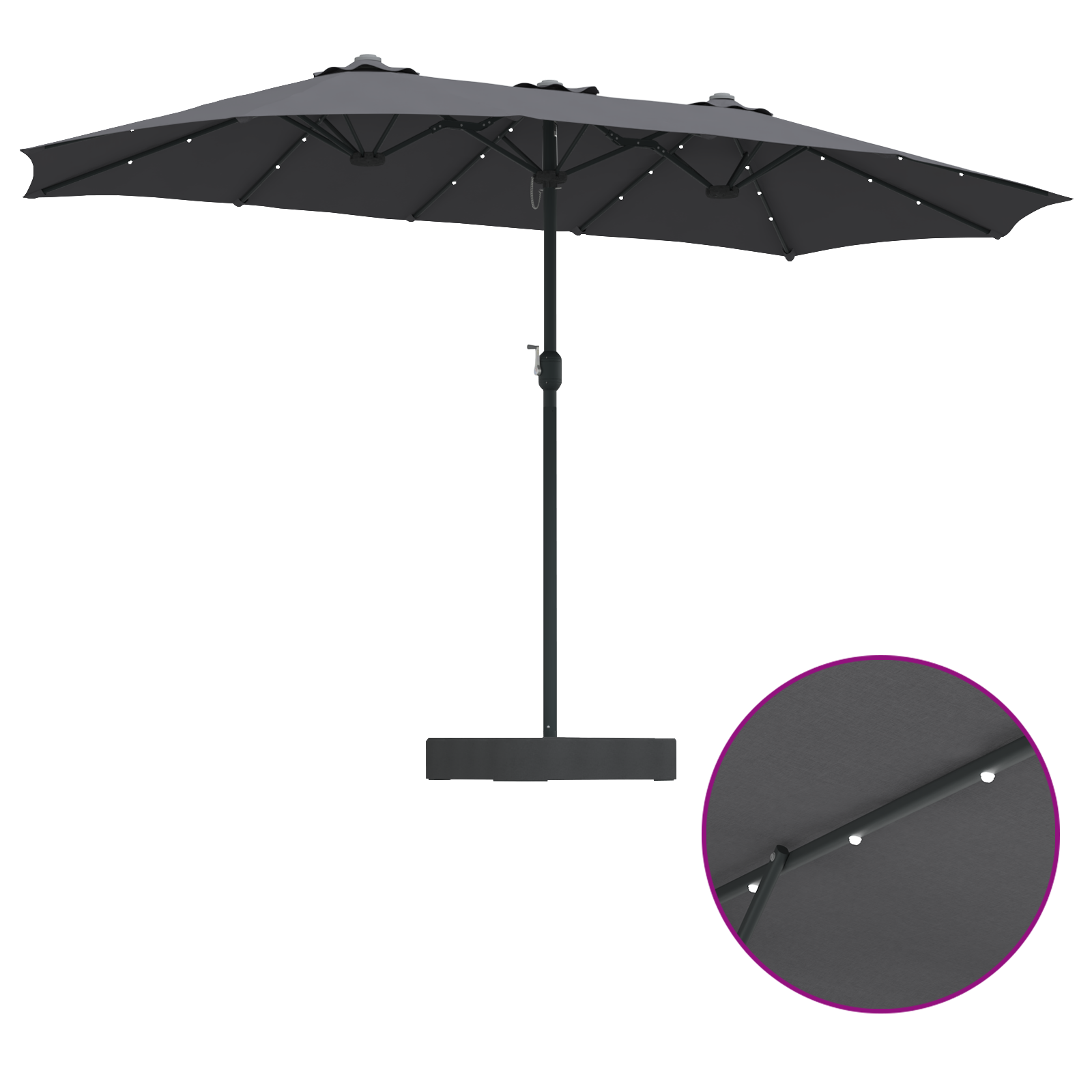 Parasol de Grădină Antracit 385 x 209 x 244 cm țesătură GartenMobel Dekor