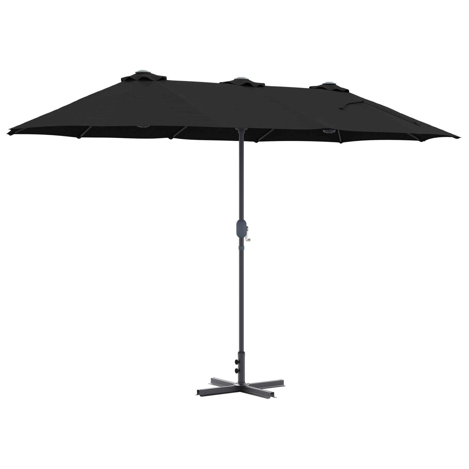 Parasol de Grădină Negru 380 x 196 x 235 cm GartenMobel Dekor