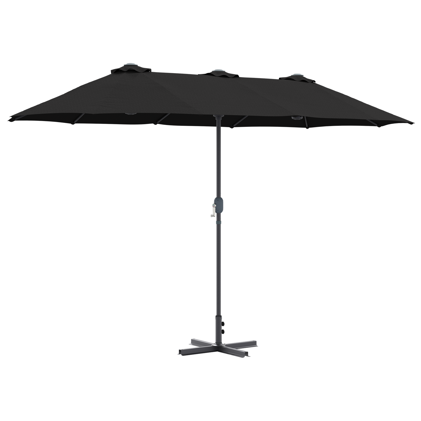 Parasol de Grădină Negru 380 x 196 x 235 cm GartenMobel Dekor