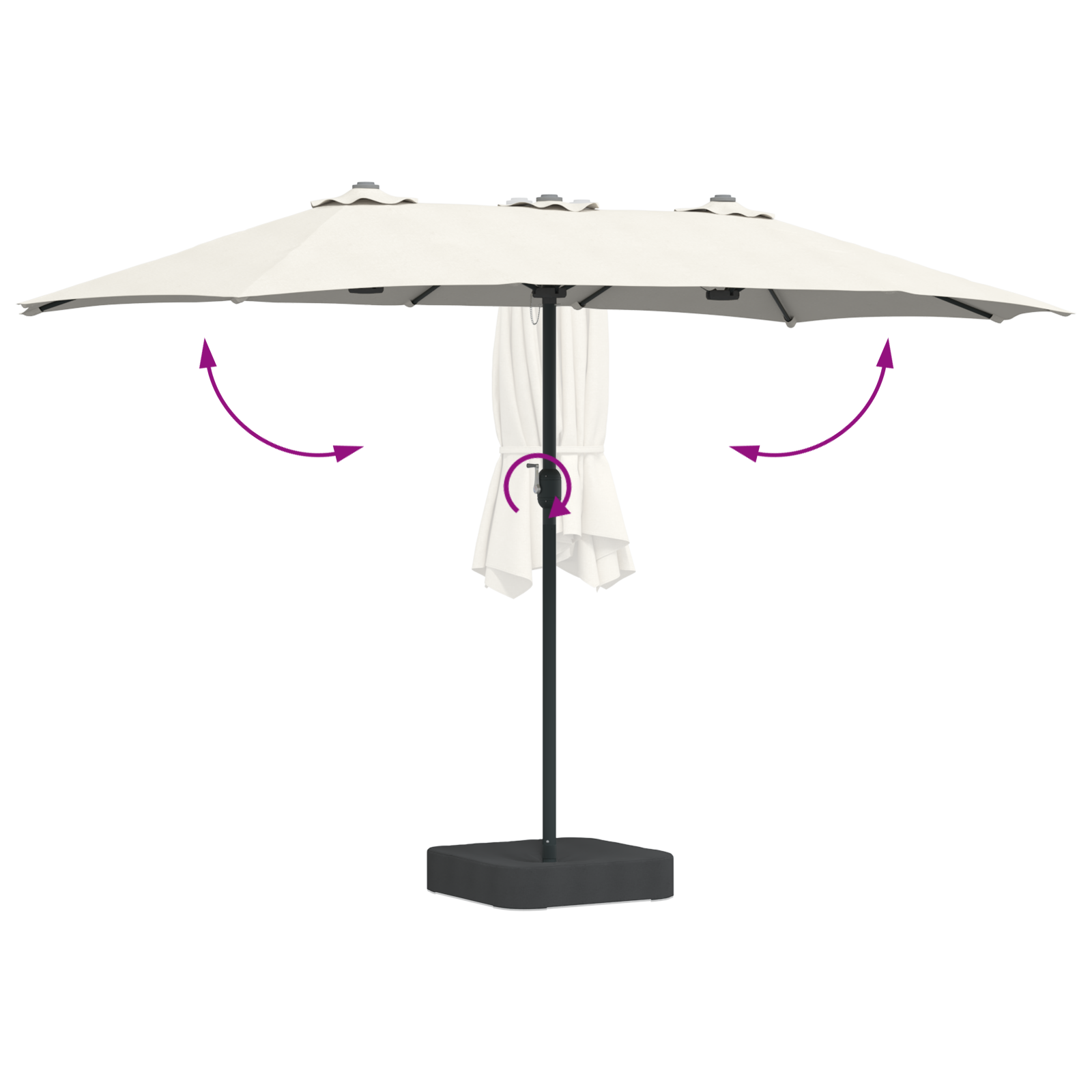 Parasol de Grădină Nisipiu 385 x 209 x 244 cm țesătură GartenMobel Dekor