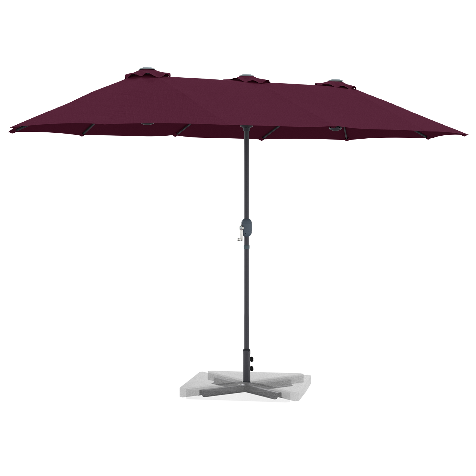 Parasol de Grădină Roșu bordo 380 x 196 x 235 cm GartenMobel Dekor