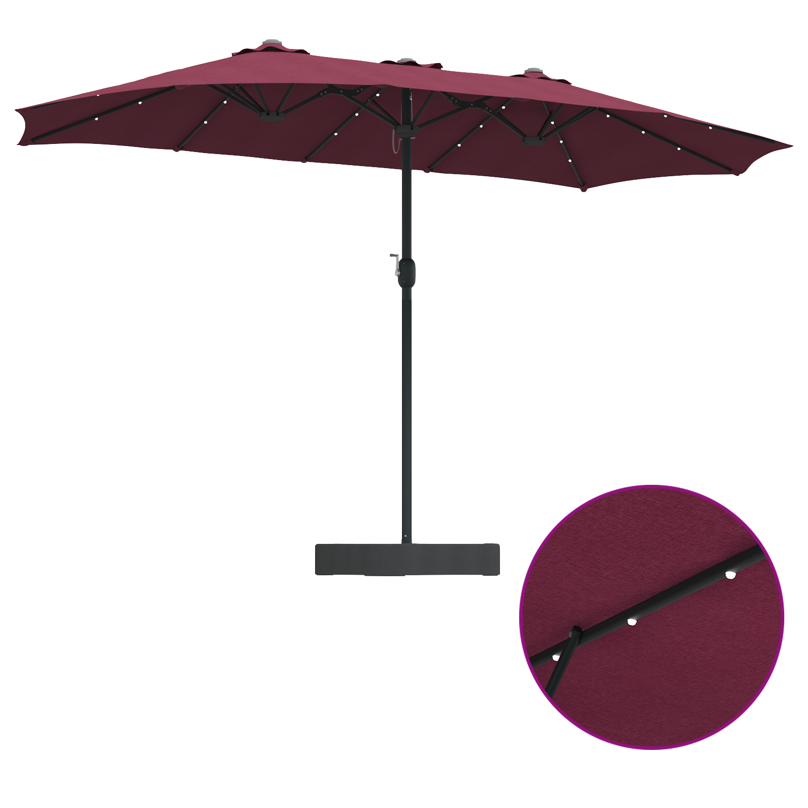 Parasol de Grădină Roșu bordo 385 x 209 x 244 cm țesătură GartenMobel Dekor