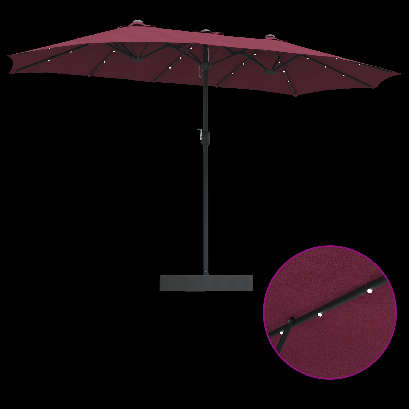 Parasol de Grădină Roșu bordo 385 x 209 x 244 cm țesătură GartenMobel Dekor