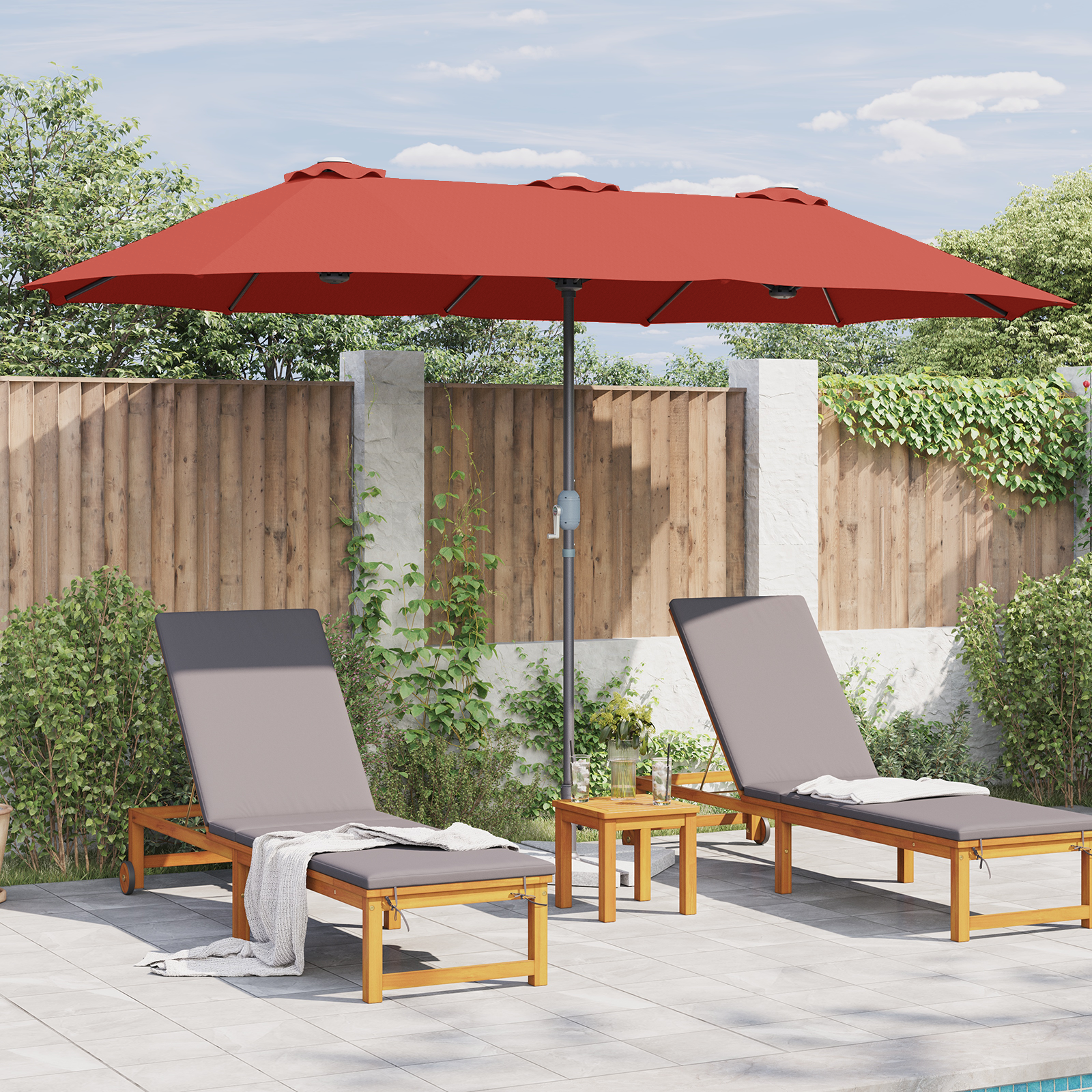 Parasol de Grădină Terracota 380 x 196 x 235 cm GartenMobel Dekor