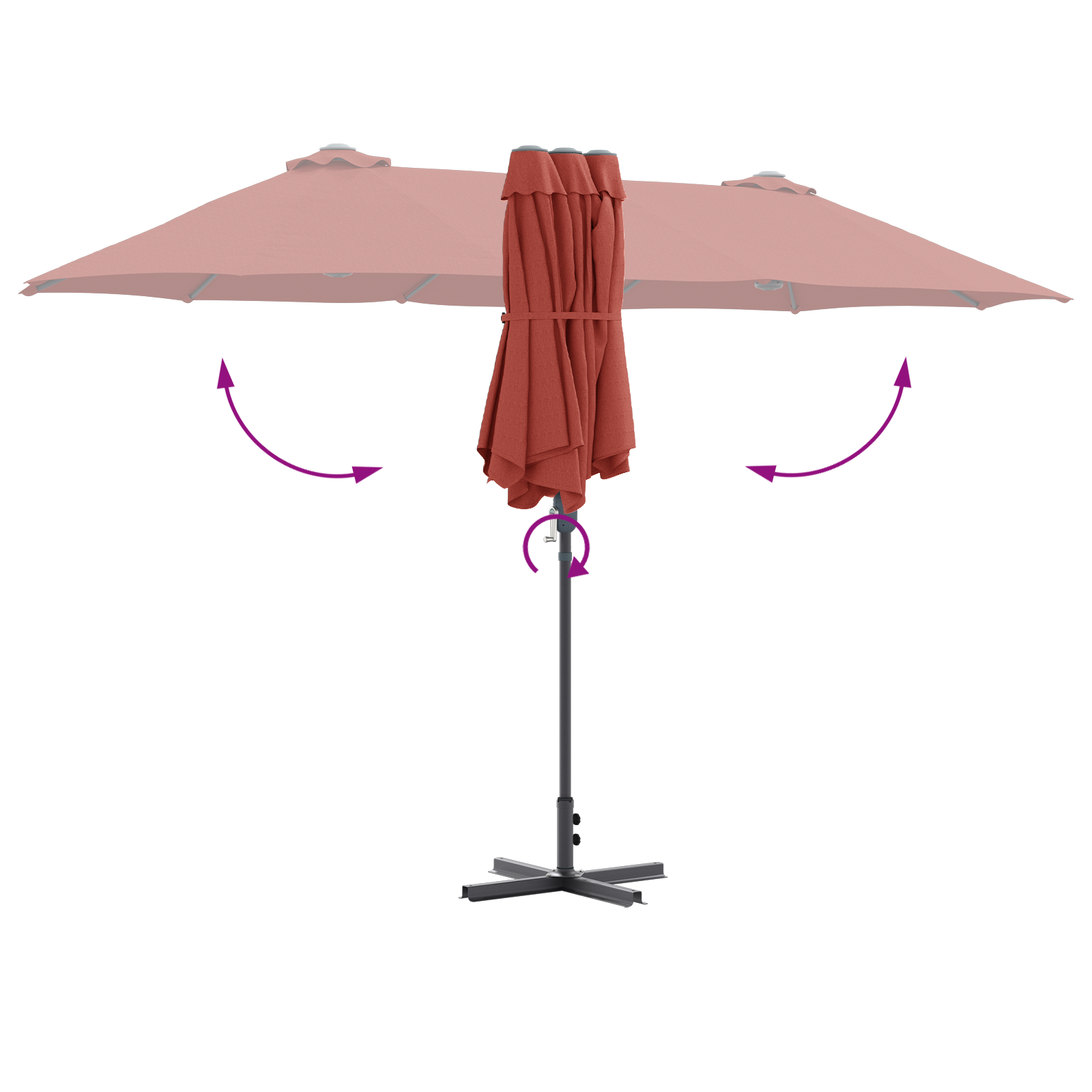 Parasol de Grădină Terracota 380 x 196 x 235 cm GartenMobel Dekor