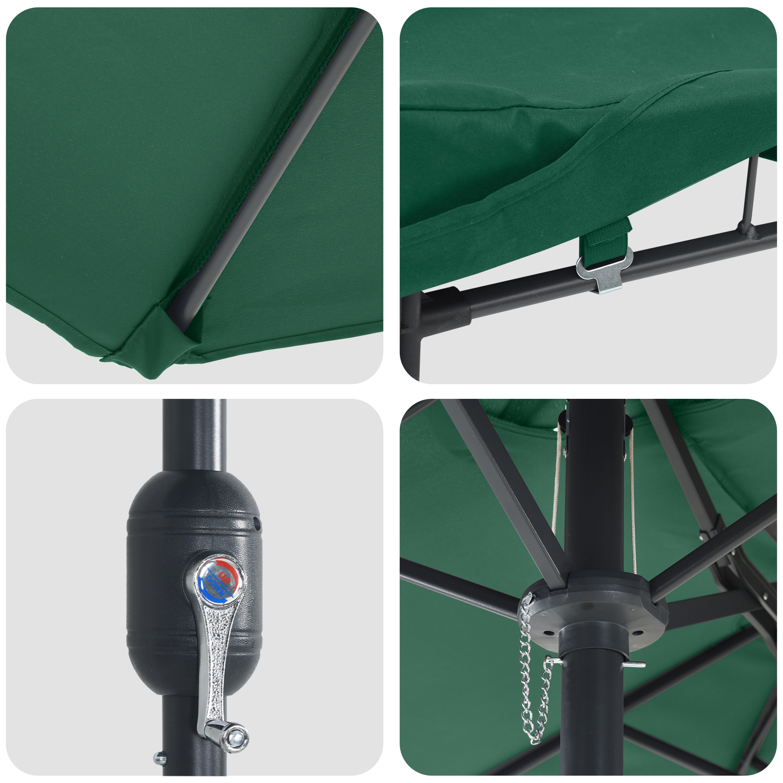 Parasol de Grădină Verde 385 x 209 x 244 cm țesătură GartenMobel Dekor