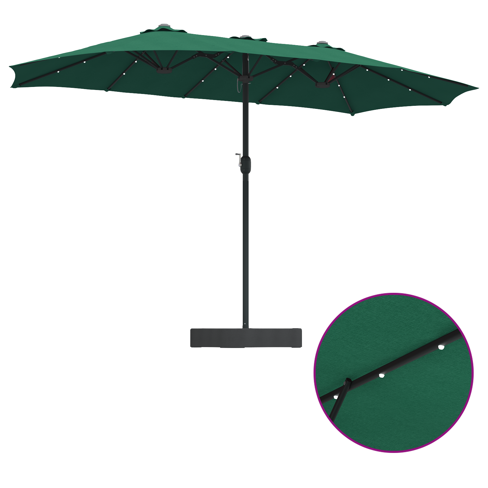 Parasol de Grădină Verde 385 x 209 x 244 cm țesătură GartenMobel Dekor