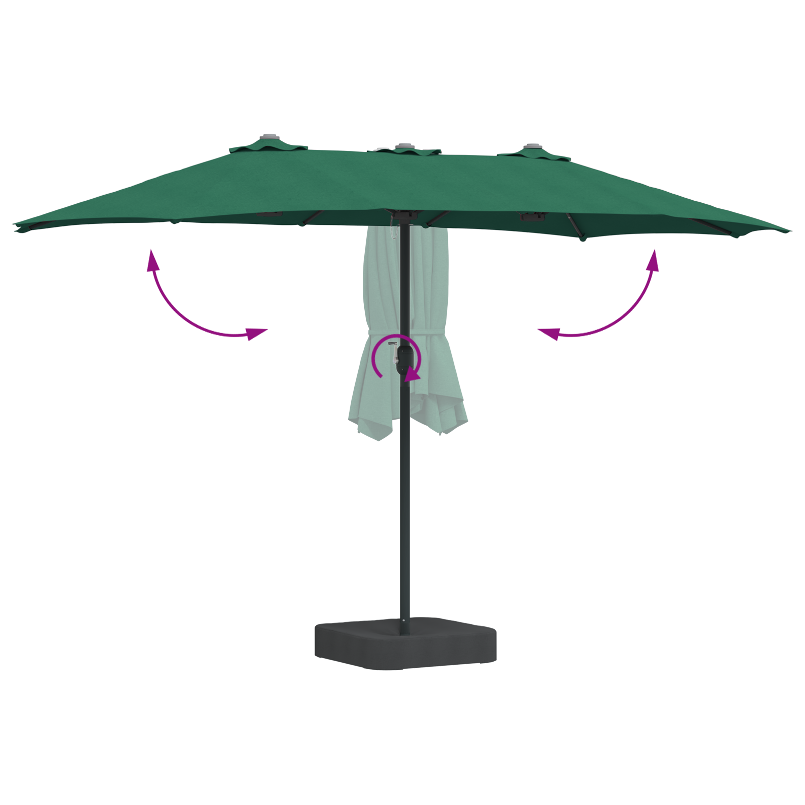 Parasol de Grădină Verde 385 x 209 x 244 cm țesătură GartenMobel Dekor
