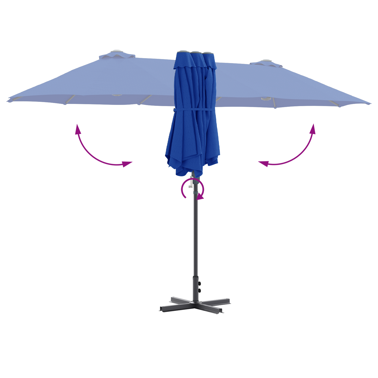 Parasol de Grădină albastru 380 x 196 x 235 cm GartenMobel Dekor