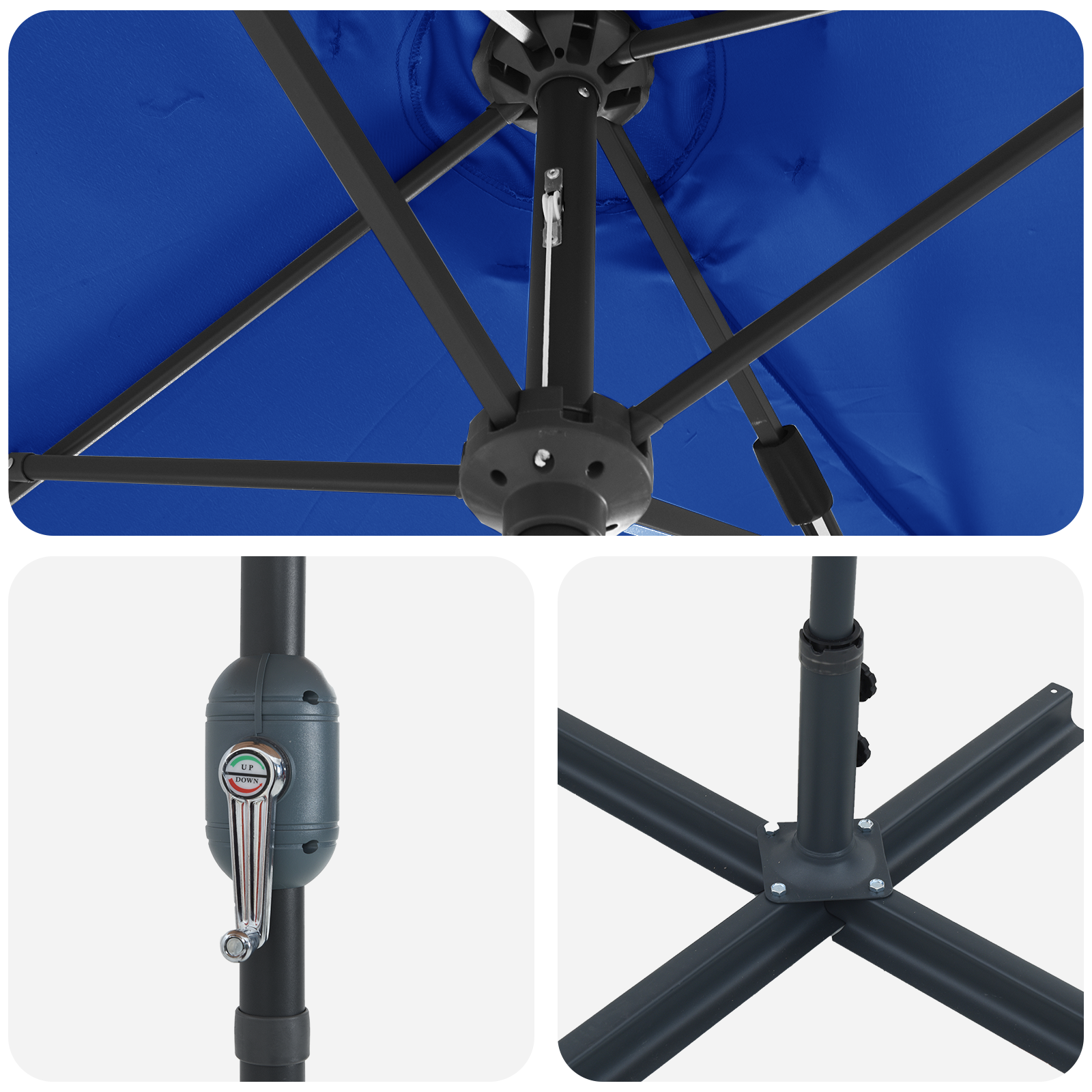 Parasol de Grădină albastru 380 x 196 x 235 cm GartenMobel Dekor