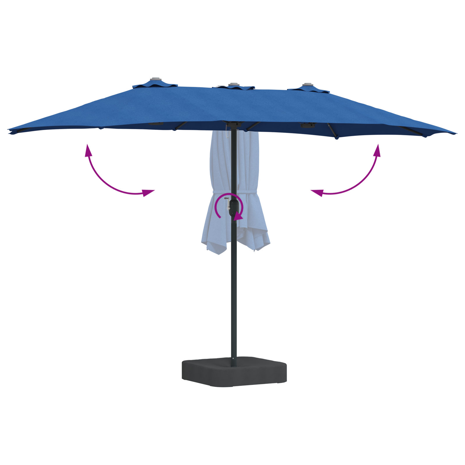 Parasol de Grădină albastru 385 x 209 x 244 cm țesătură GartenMobel Dekor