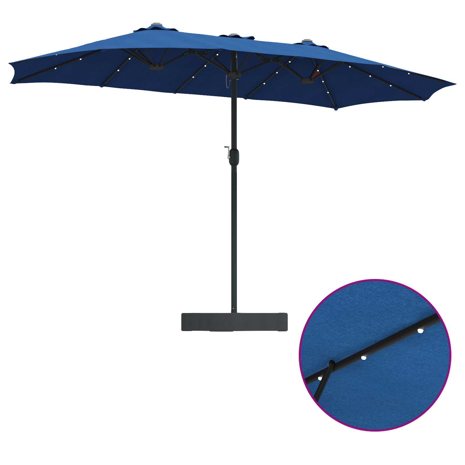 Parasol de Grădină albastru 385 x 209 x 244 cm țesătură GartenMobel Dekor