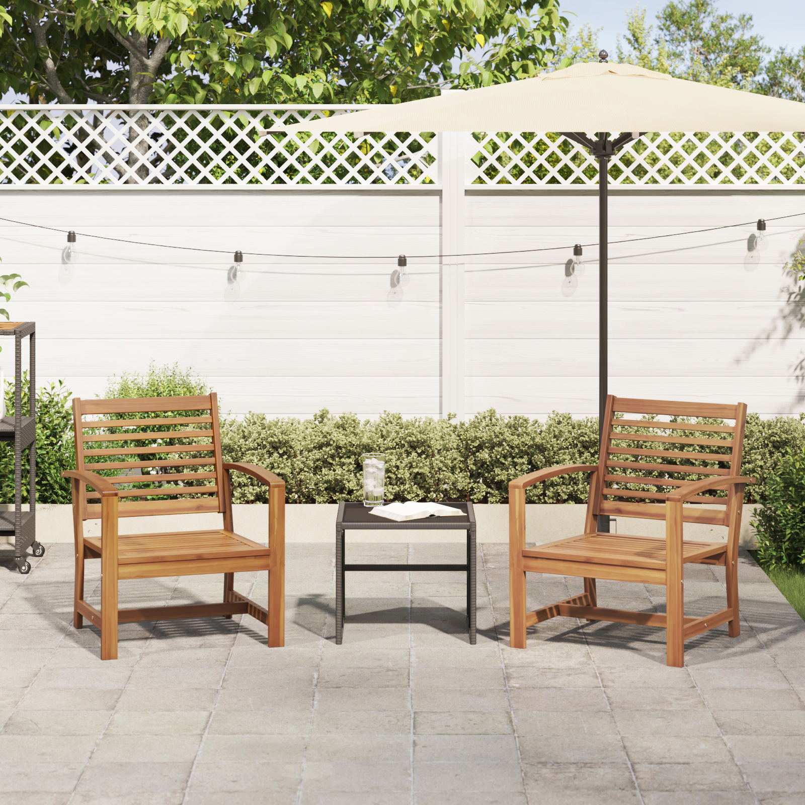 Scaune de grădină 2 pcs Maro 60 x 65 x 76.5 cm GartenMobel Dekor