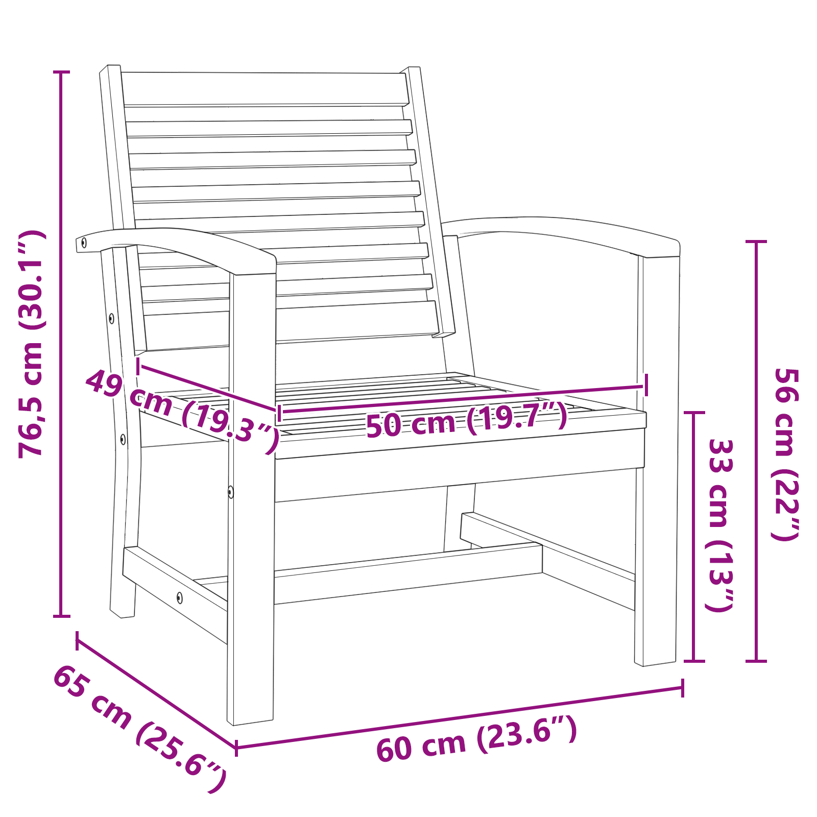 Scaune de grădină 2 pcs Maro 60 x 65 x 76.5 cm GartenMobel Dekor