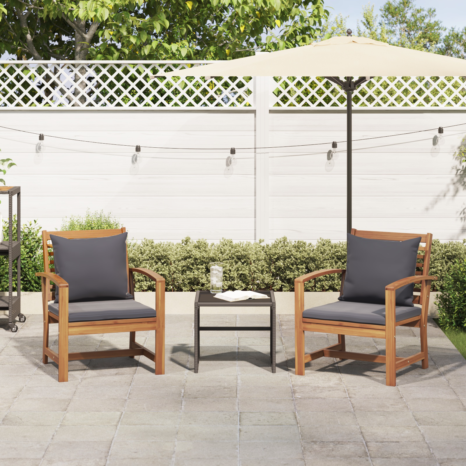 Scaune de grădină 2 pcs Maro 60 x 65 x 76.5 cm GartenMobel Dekor