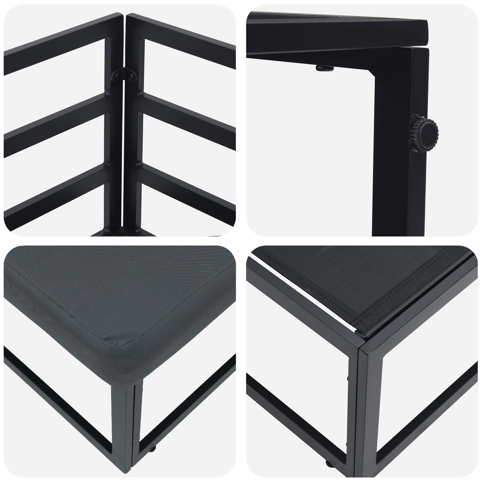 Seturi de mobilier de exterior cu pernă cu pernă Negru și antracit GartenMobel Dekor