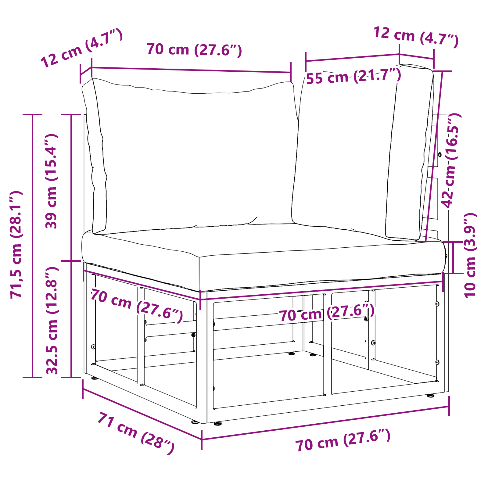 Seturi de mobilier de exterior cu pernă cu pernă Negru și antracit GartenMobel Dekor
