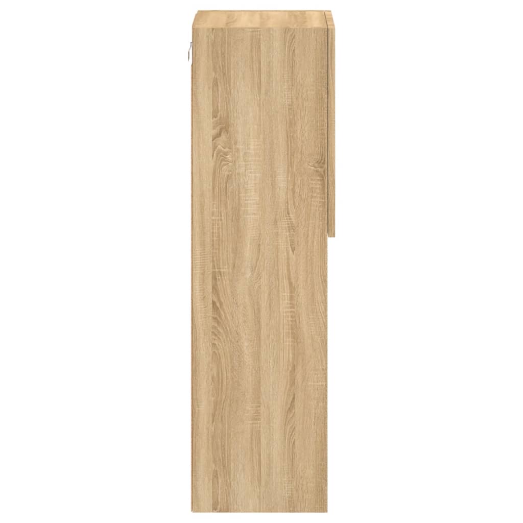Comode TV cu lumini LED, 2 buc., stejar sonoma, 30,5x30x102 cm GartenMobel Dekor