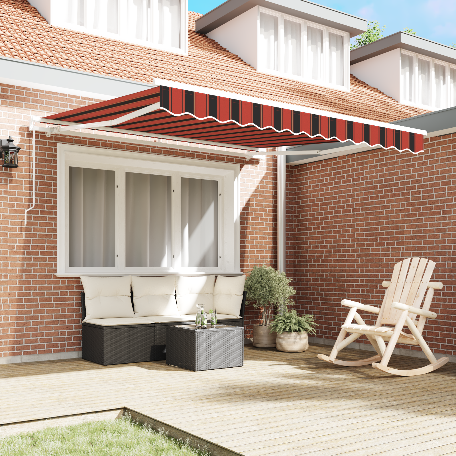 Cortina Retractabilă Portocalie și maro 350 x 250 cm țesătură GartenMobel Dekor