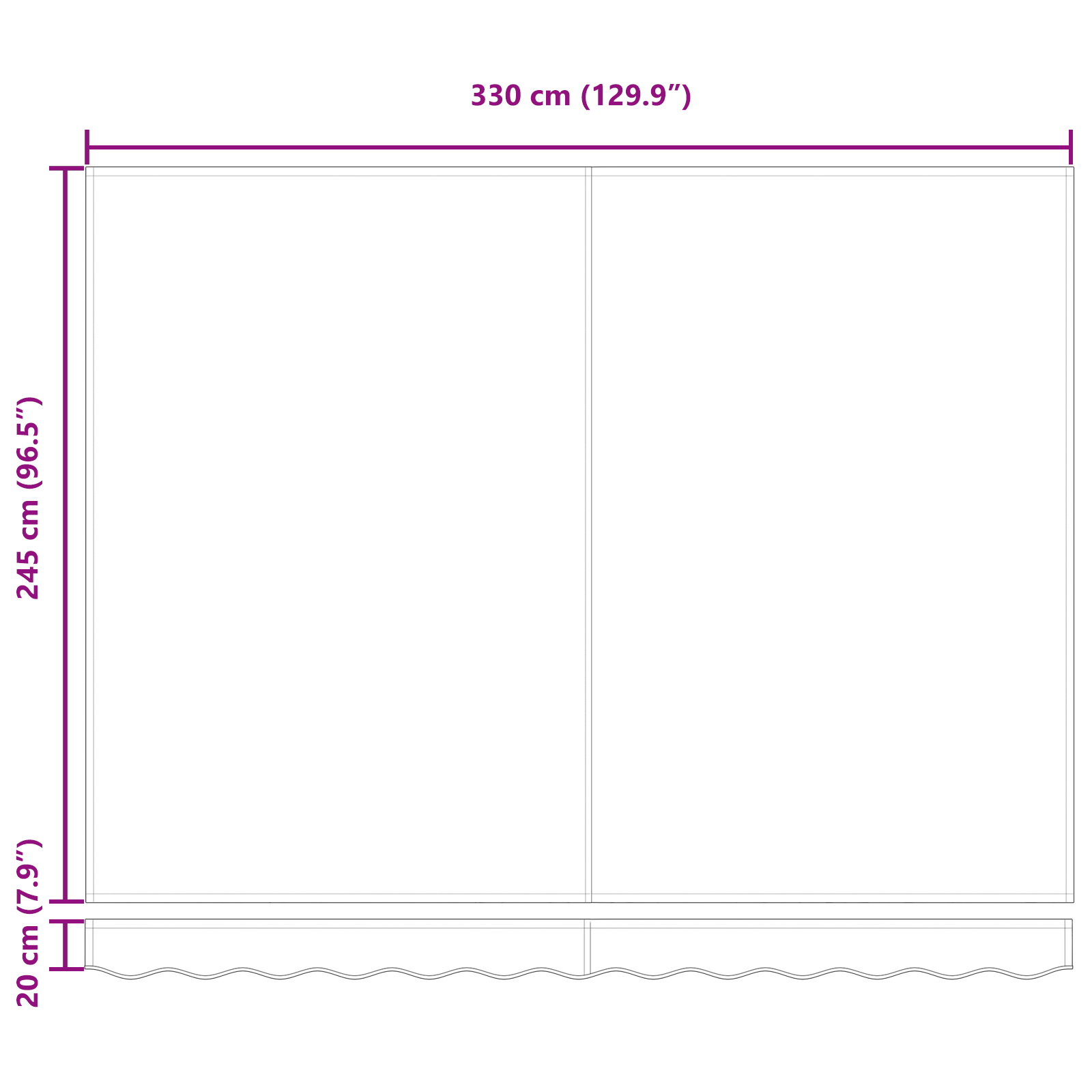 Cortina Retractabilă Portocalie și maro 350 x 250 cm țesătură GartenMobel Dekor