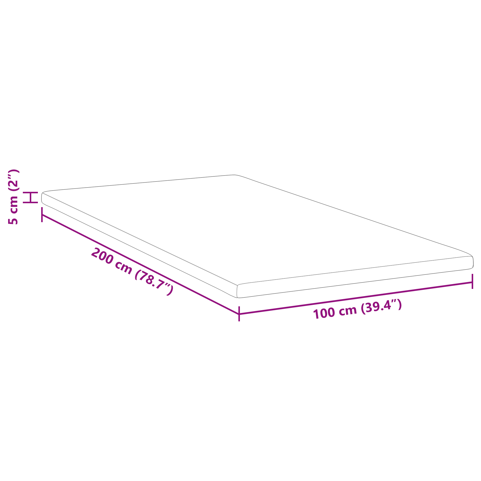 Păturile pentru saltea Alb 100 x 200 cm Polyester fără adeziv GartenMobel Dekor