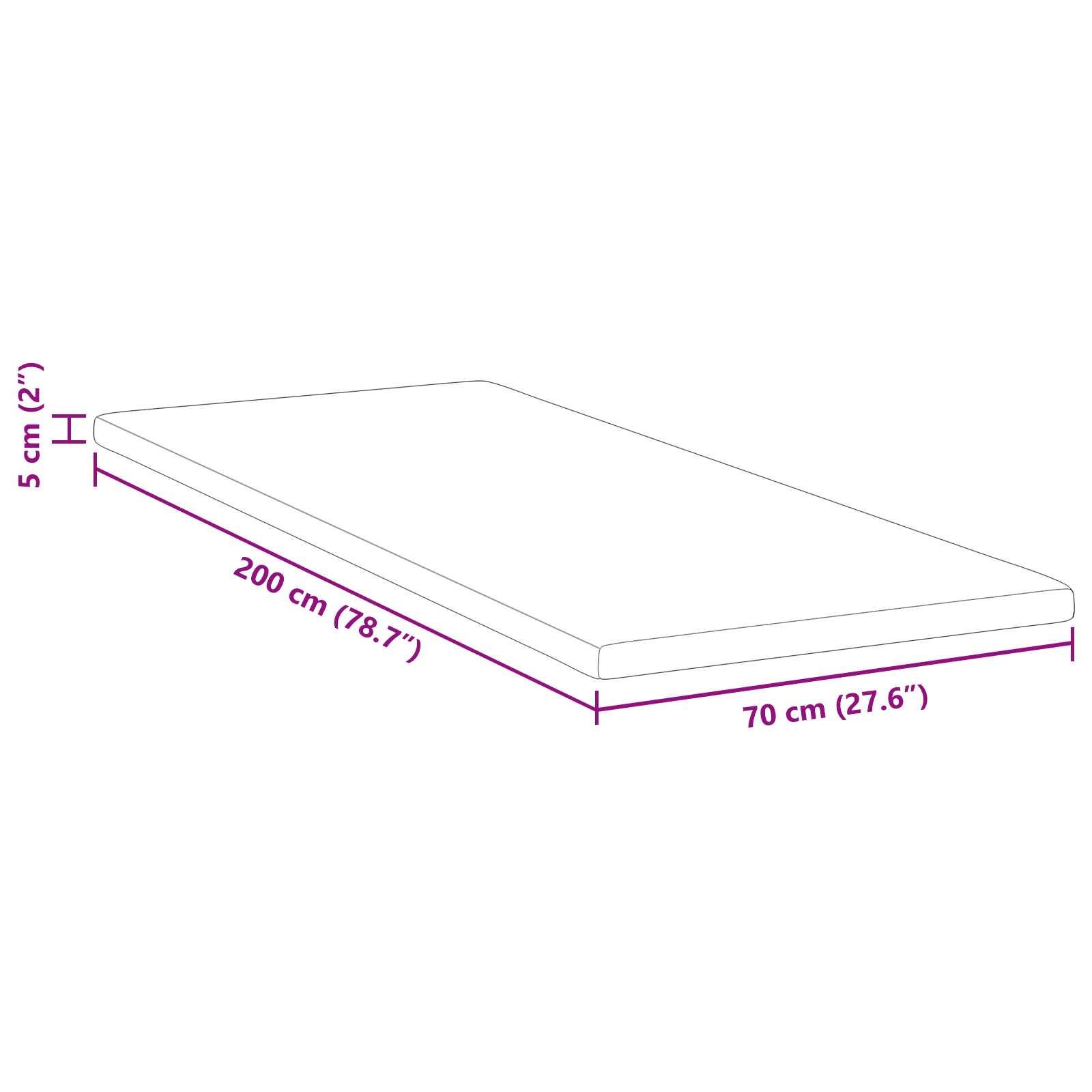 Păturile pentru saltea Alb 70 x 200 cm Polyester fără adeziv GartenMobel Dekor
