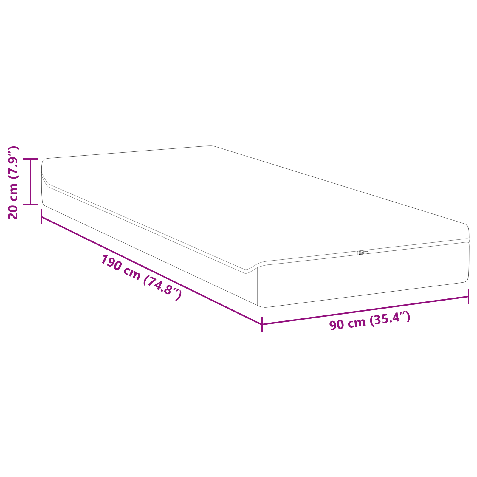 Saltele Alb, Gri 90 x 190 cm GartenMobel Dekor