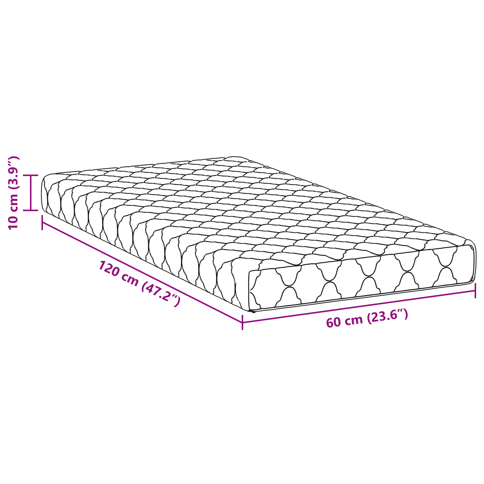 Saltele Alb 120 x 60 cm Țesătură din 100% poliester GartenMobel Dekor