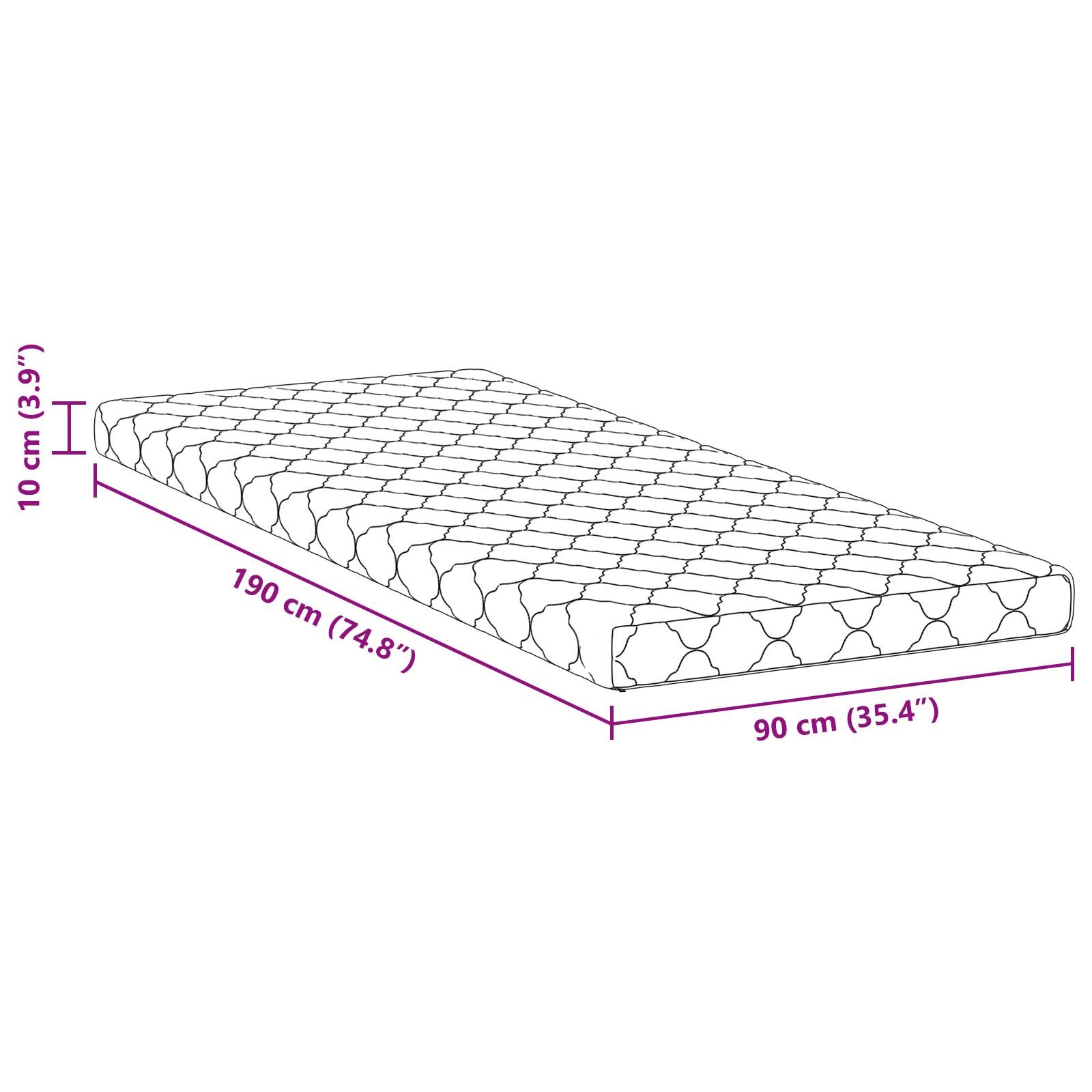 Saltele Alb 190 x 90 cm Țesătură din 100% poliester GartenMobel Dekor